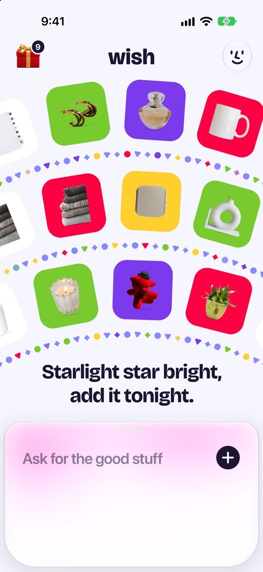 Wish home screen