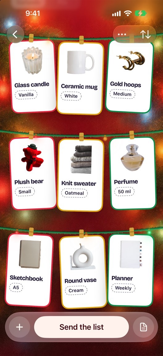 A Christmas list in Wish