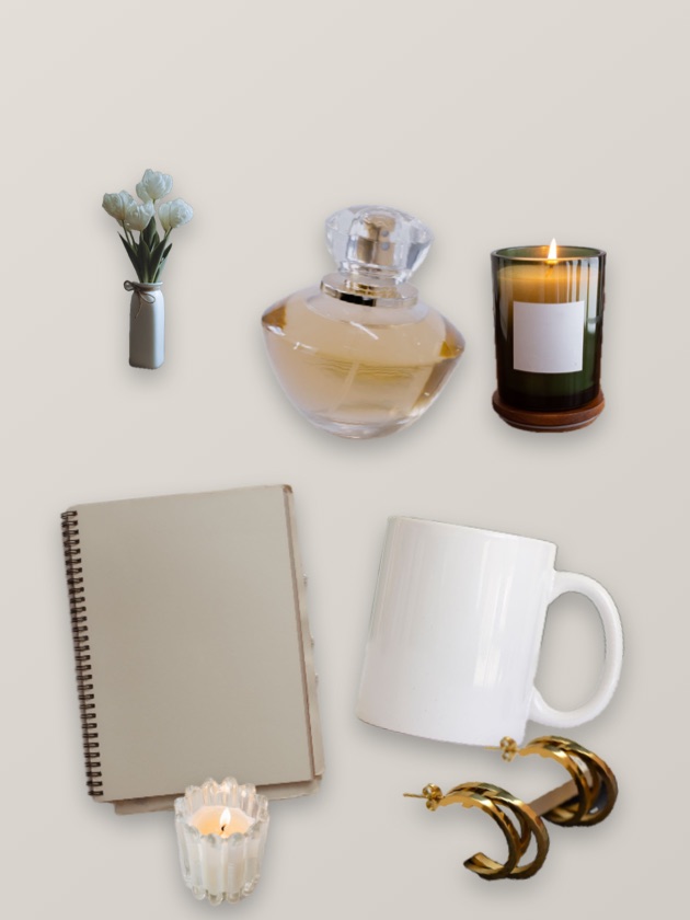 A screenshot with several products
